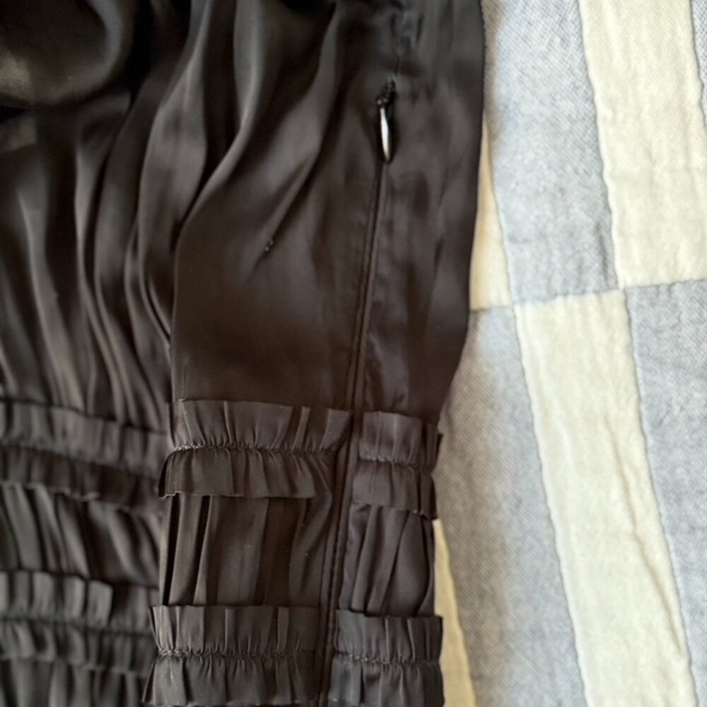 Ulla Johnson, Olivia Midi Dress in Black Satin, Size 0 - Picture 12 of 16